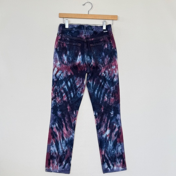 Mother Tie Dye Womens Jeans Sz 24 Slim Straight High Rise Casual Designer Luxury - Picture 2 of 12